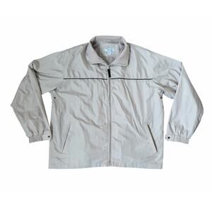 Haband Casual Joe Lightweight Men's Beige Windbreaker Zip Up Jacket Sz L Casual